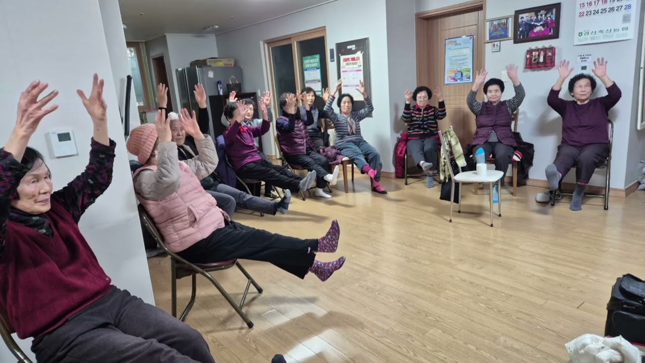 사)대한노인회 경산시지회  행복선생님 2월프로그램  실버체조##난타 ##미술