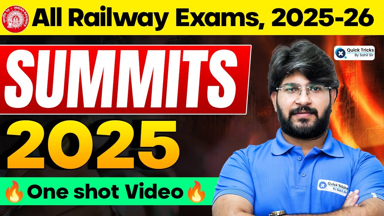Railway Exams 2025&ndash;26 | Summit 2025 Current Affairs | One Shot Class | Bhawani sir