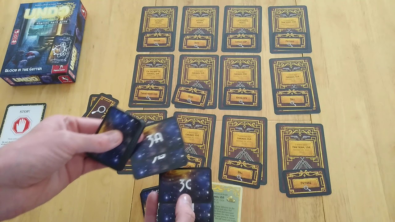 Undo: Blood in the Gutter - how to setup play and review mystery board card game * Amass Games *