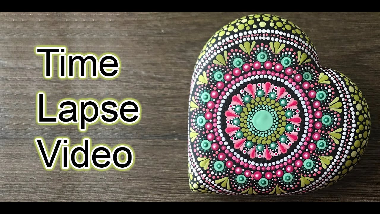 Time-Lapse Dot Mandala Heart Stone - 324