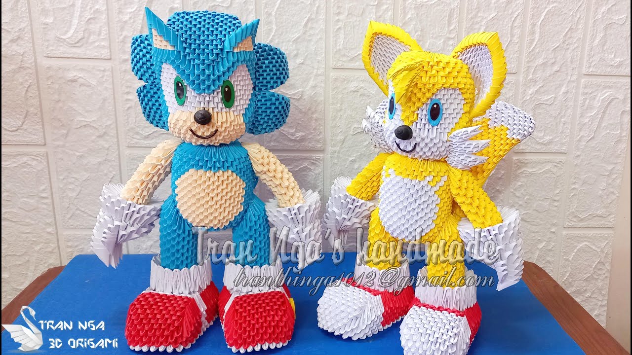 3d origami Sonic the hedgehog tutorial | Origami 3d Sonic el erizo tutorial