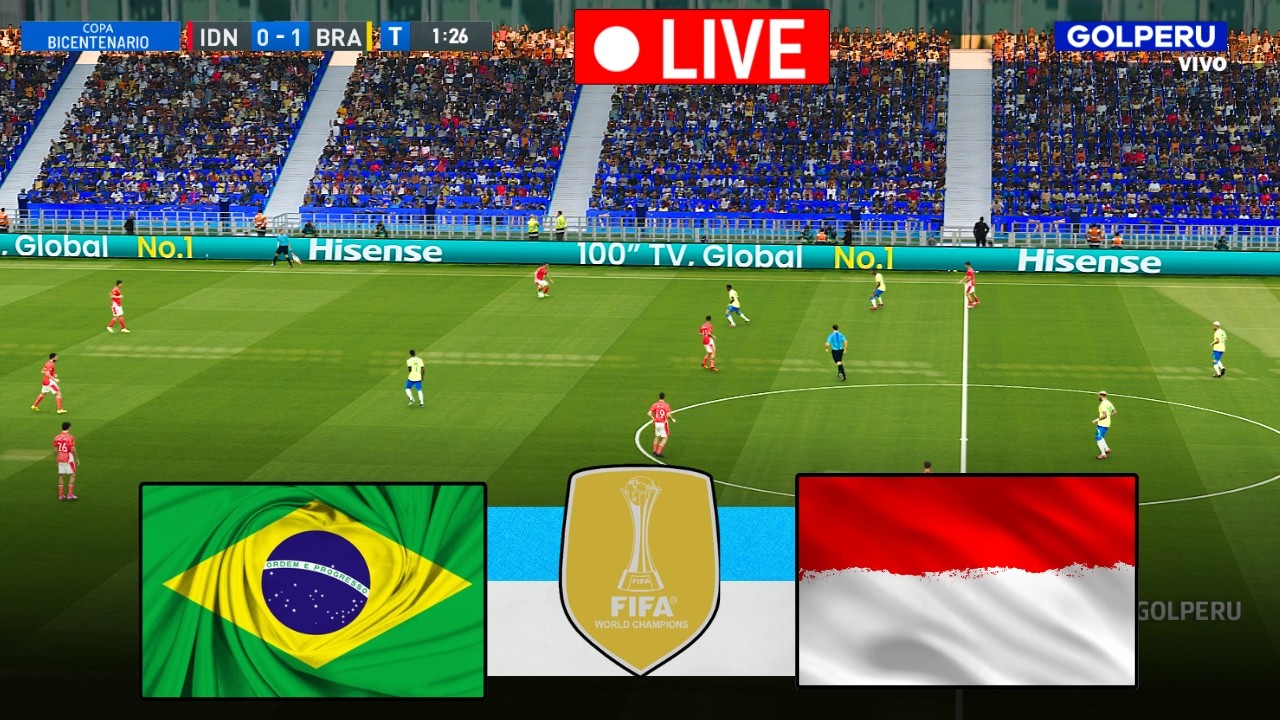 🔴LIVE INDONESIA VS BRAZIL | INTERNATIONAL FRIENDLY MATCH | virtual match