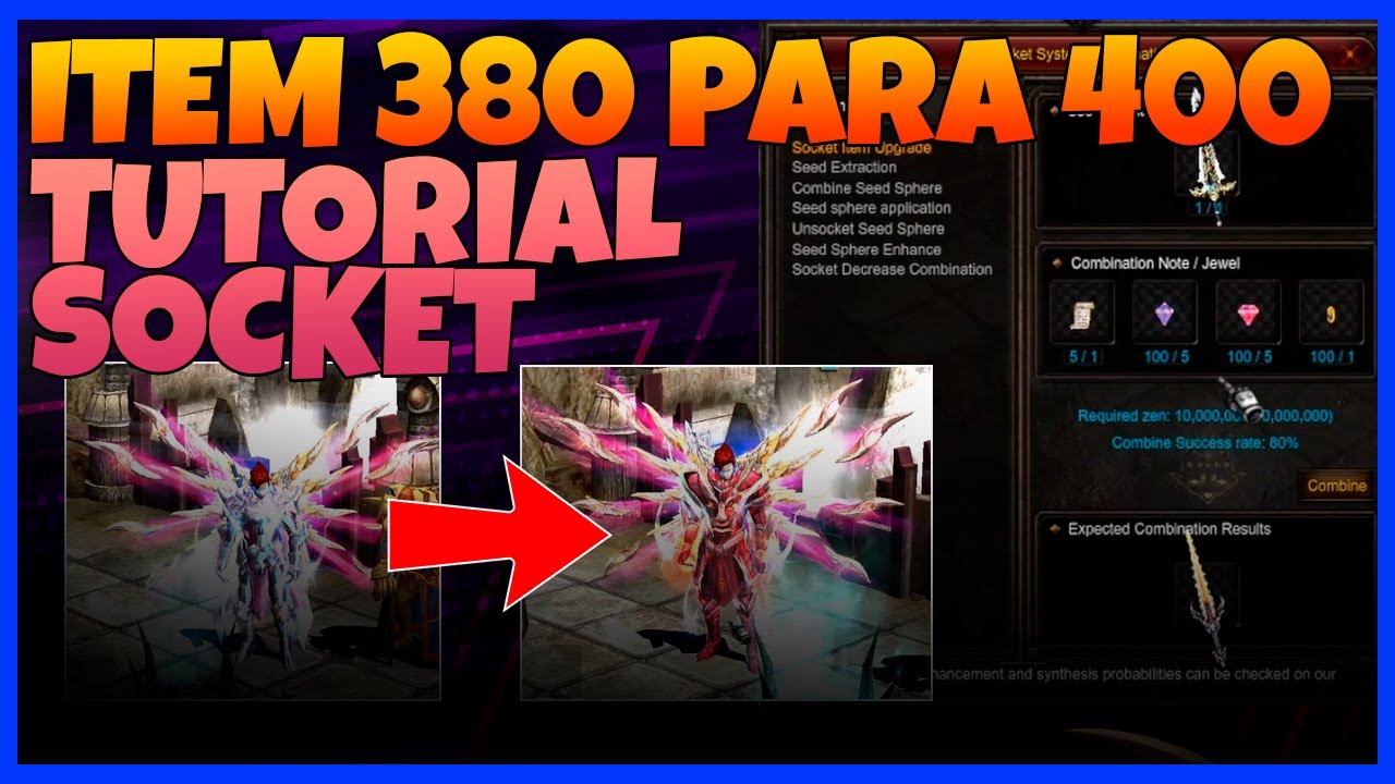 [Mu Global] COMO EVOLUIR ITEM SOCKET - TUTORIAL ITEM 380 PARA 400