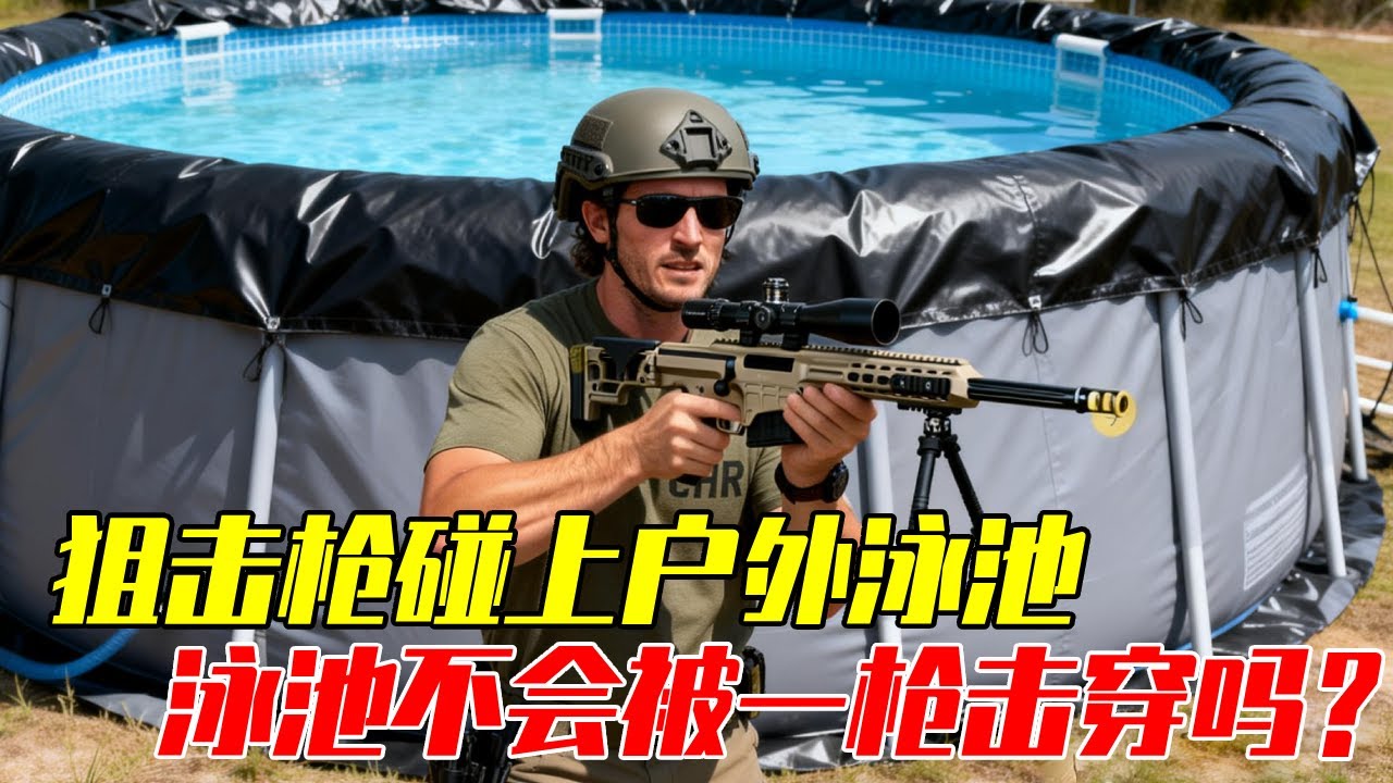 男生减速带：巴雷特遇上游泳池，泳池会被一枪击穿吗？【探索哥】