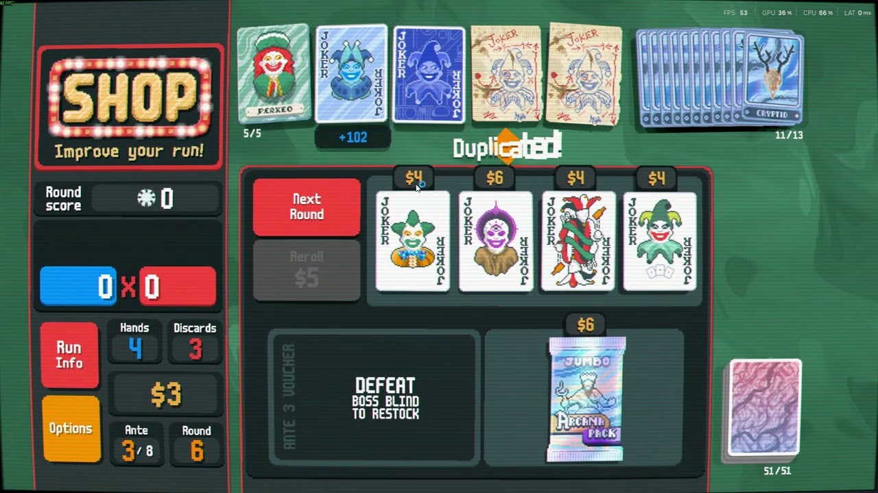 EASY BALATRO NANEINF, seed:1Z61KBG