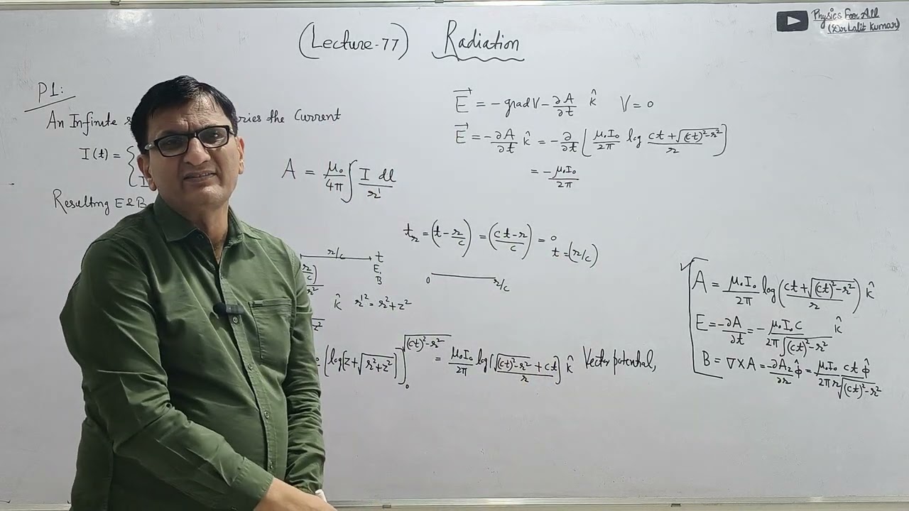 Radiation(Vector potential, Electric and magnetic field due to Infinite long straight Wire)