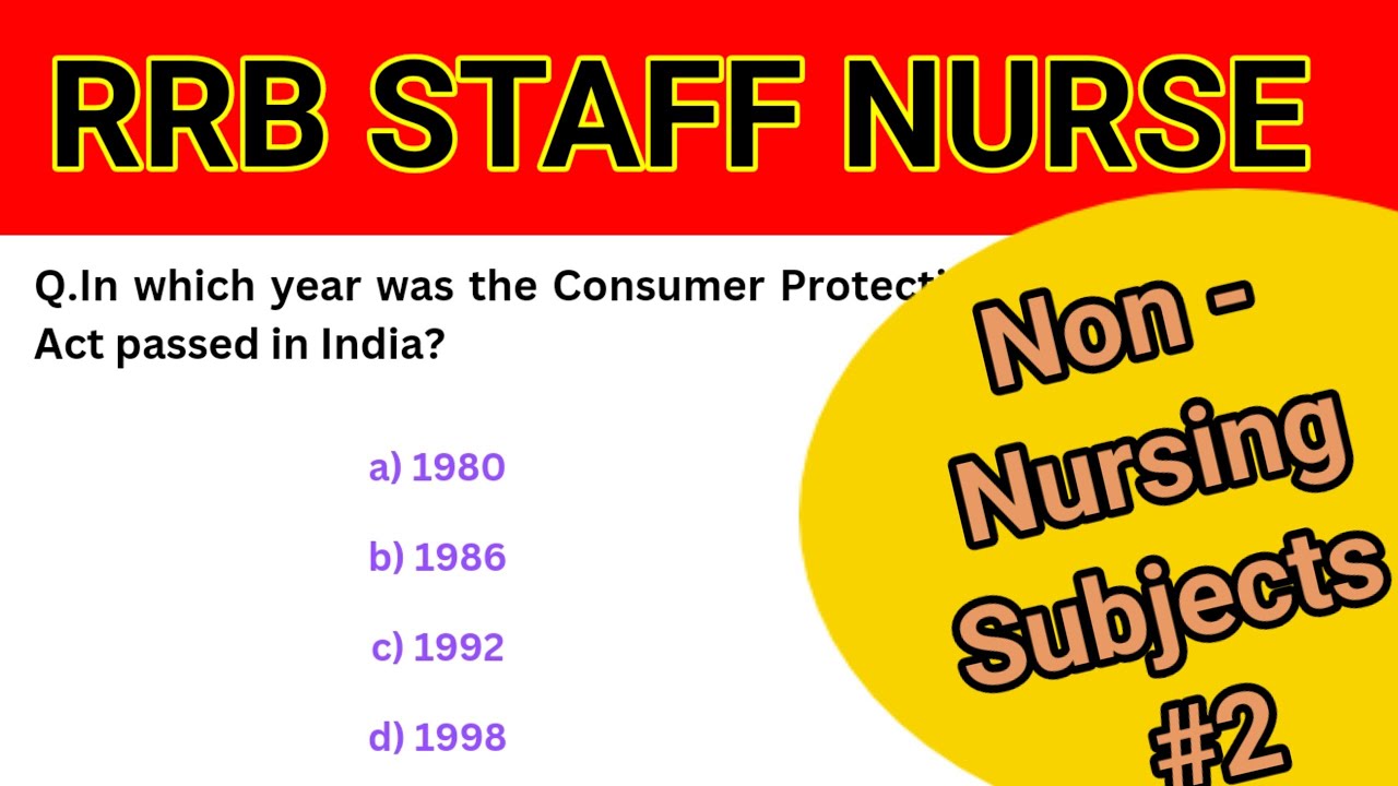 RRB Nursing Officer Exam 2025 | Non - Nursing Subjects | #2