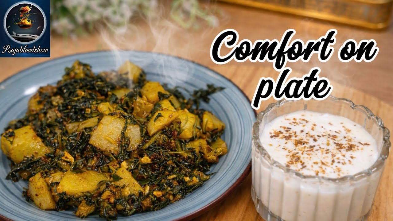 Golden Aloo Methi with Cooling zeera Raita| Desi soul food🫠