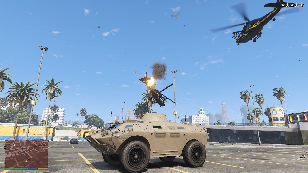 GTA V HVY APC Tank Rampage + Five Star Escape(VE:DGA 3.1.1)