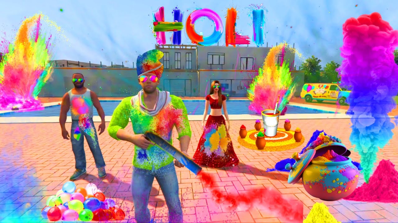 Holi🤩! Franklin & Jack Holi Celebrate🥳 In Indian Theft Auto