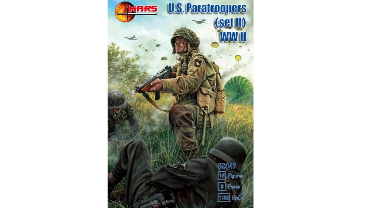Unboxing Mars Figures 32047 1/32 32 US Paratroopers WW II Set 2 15 Figures