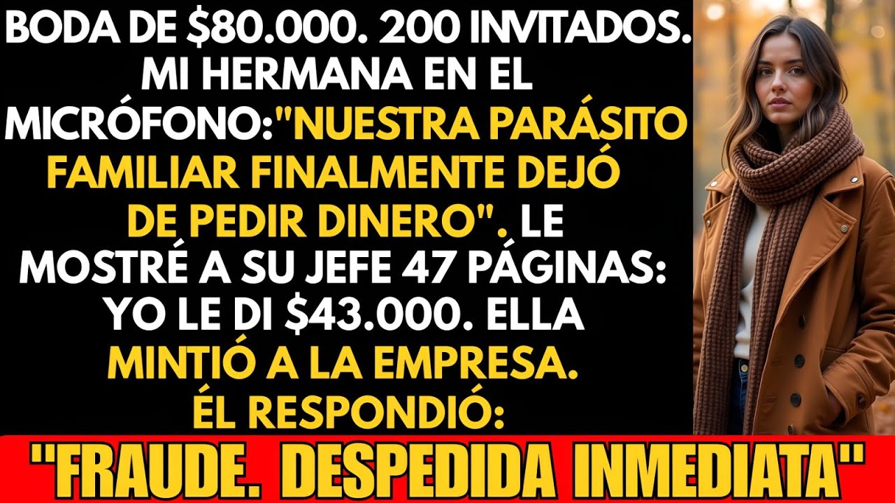 Mi Hermana Me Humilló en Su Boda Llamándome “Parásito”… Su Jefe Estaba Allí y La Despidió