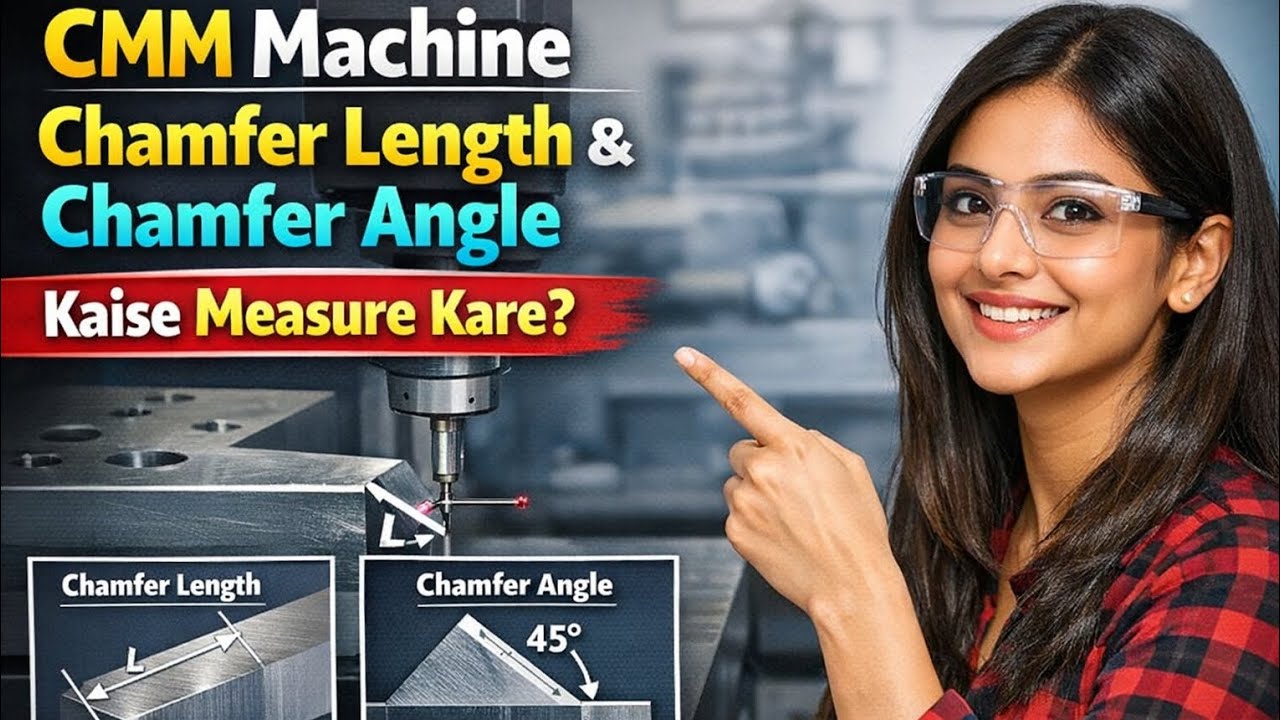How to Measure Chamfer Length and Chamfer Angle on CMM Machine | Complete Inspection Process 💯✅