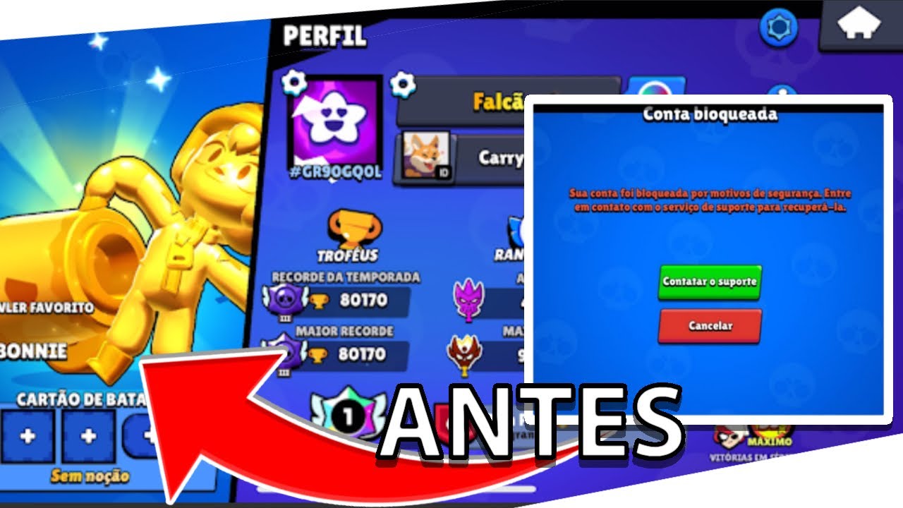 DESBLOQUEEI MINHA CONTA DO BRAWL STARS