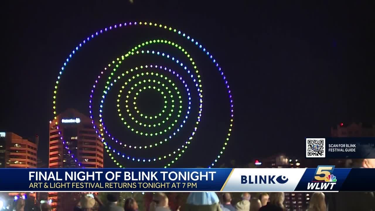 Final night of BLINK Cincinnati art and light festival