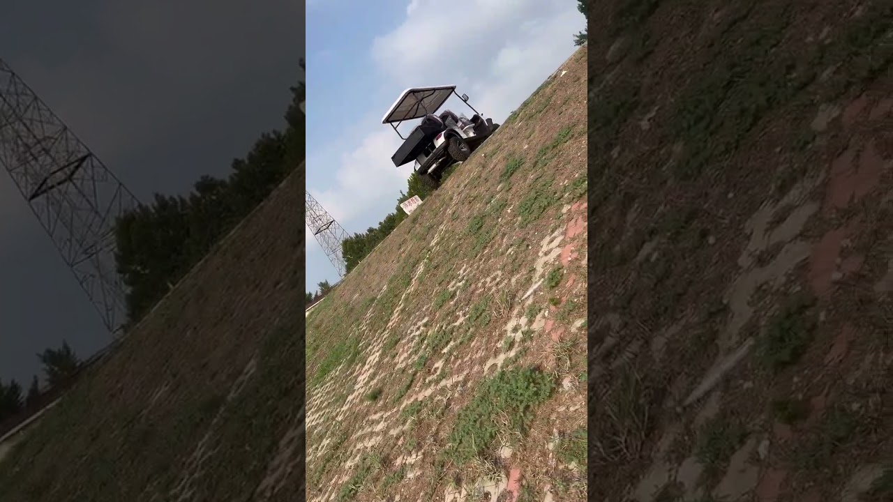 Four-seat custom golf cart with cargo tray climbing test #golfclub #golfcourse #golfer #golflife