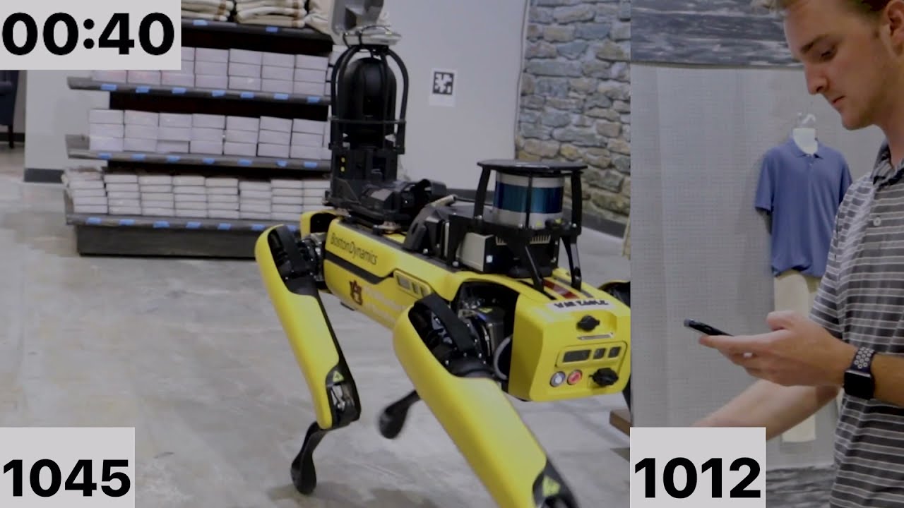 MAC the Robot Dog at work in the RFID Lab