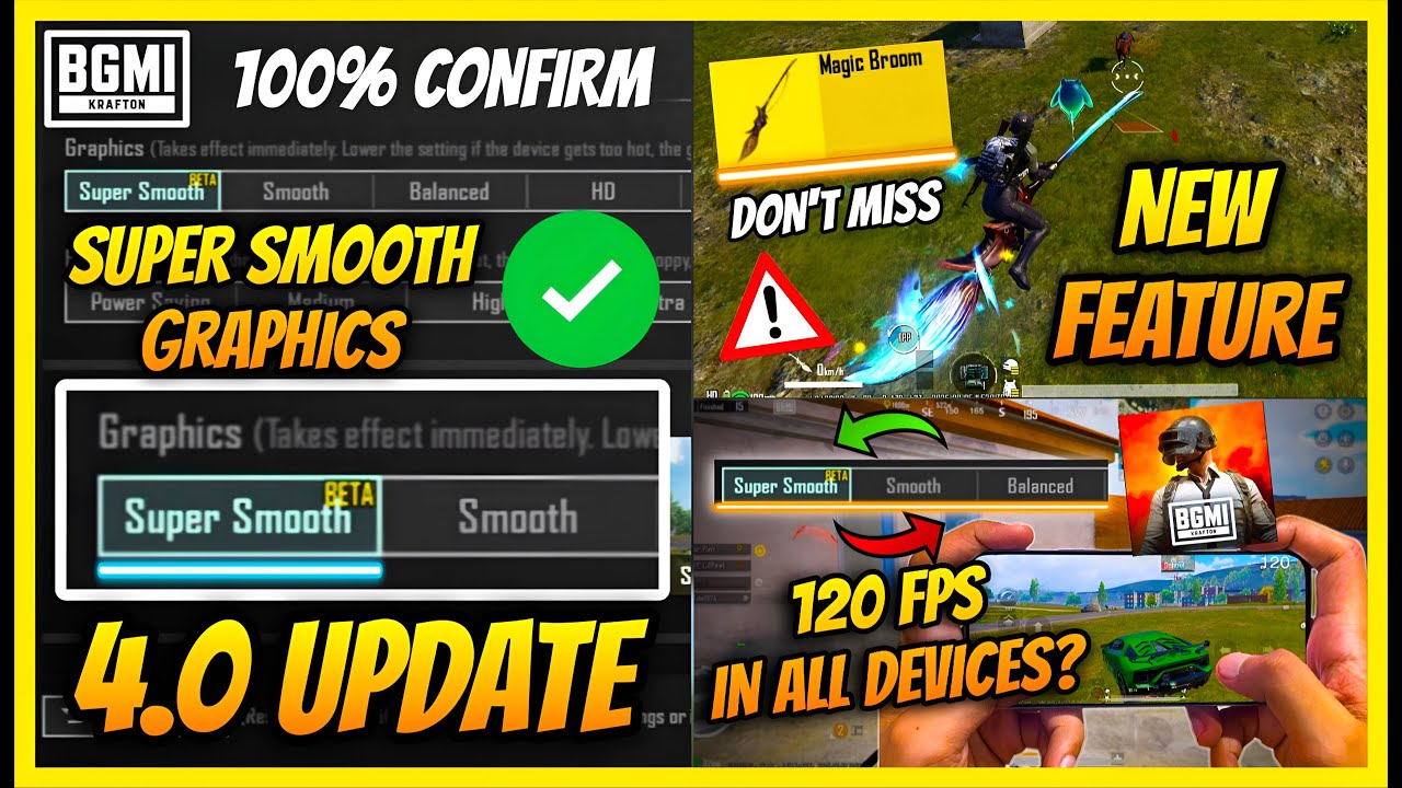 🔥SUPER SMOOTH graphics confirm in BGMI 4.0 UPDATE l Best BGMI settings for smooth gameplay l 120 FPS