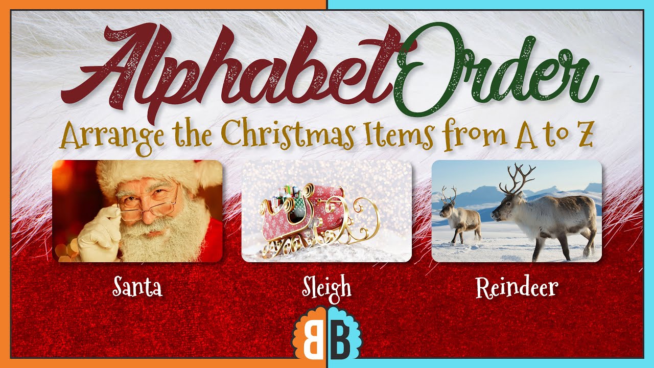 Arrange The CHRISTMAS ITEMS From A to Z | ALPHABET ORDER | Christmas Quiz