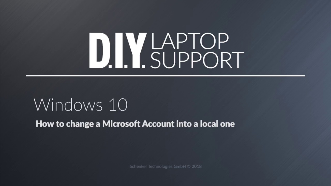 Windows 10: How to change a Microsoft Account into a local login