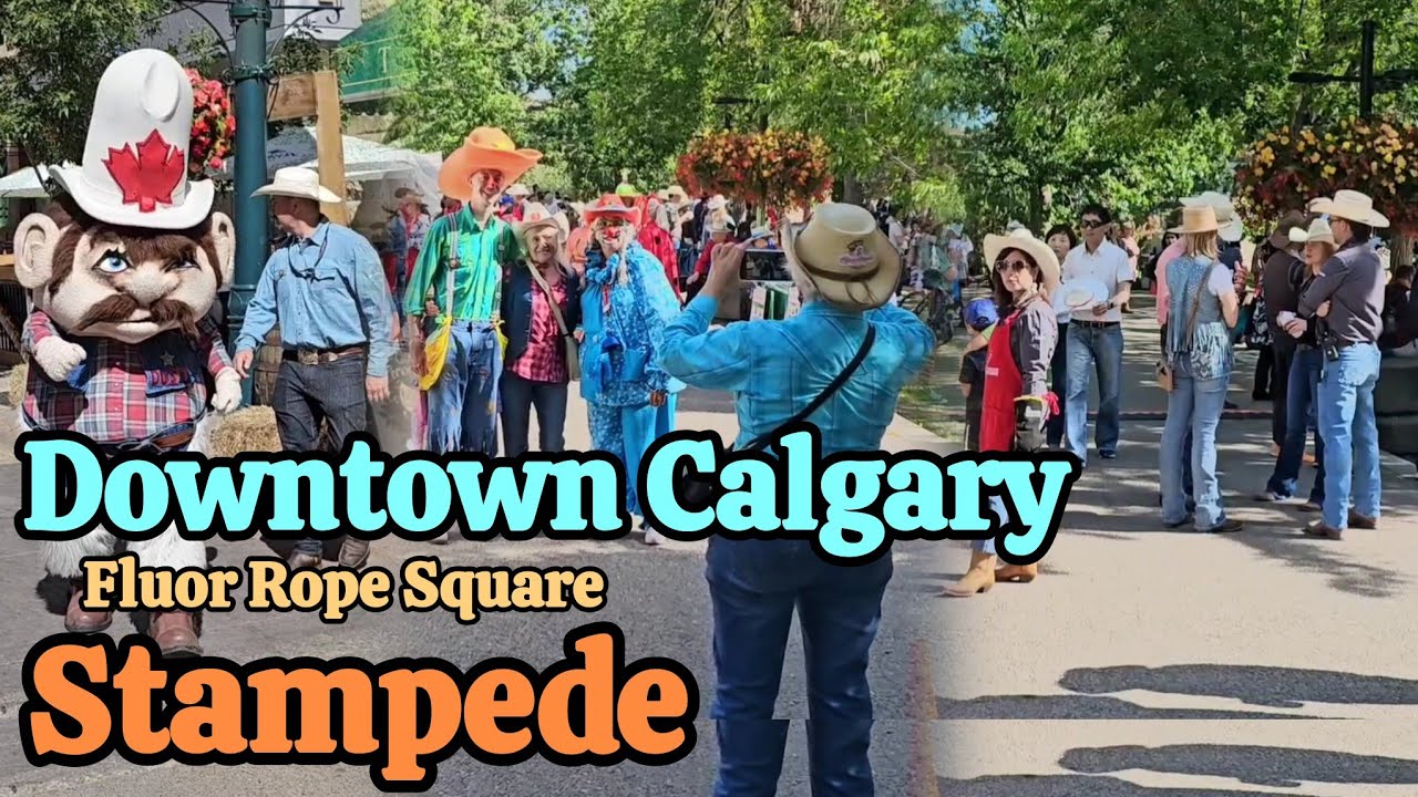 Calgary Stampede Rope Square in Downtown Calgary Alberta Canada 🇨🇦 #canada #calgary #Stampede