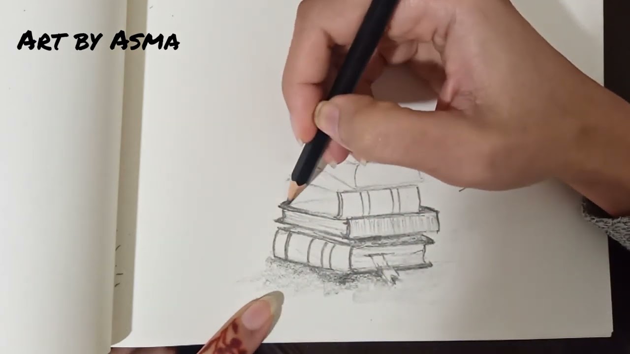 How To Draw Stack Of Books | Still Life Drawing |Graphite Pencil | 3d Drawing Fine - Arts - Tips #55