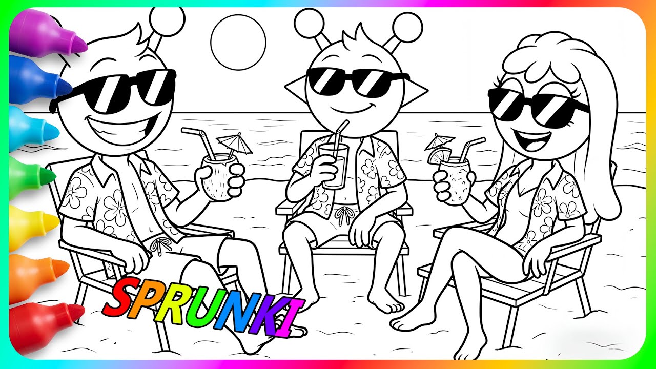 A Chill Beach Vacation with the Trio?! 🌴😎 | Sprunki Summer Story Painting 🎨✨