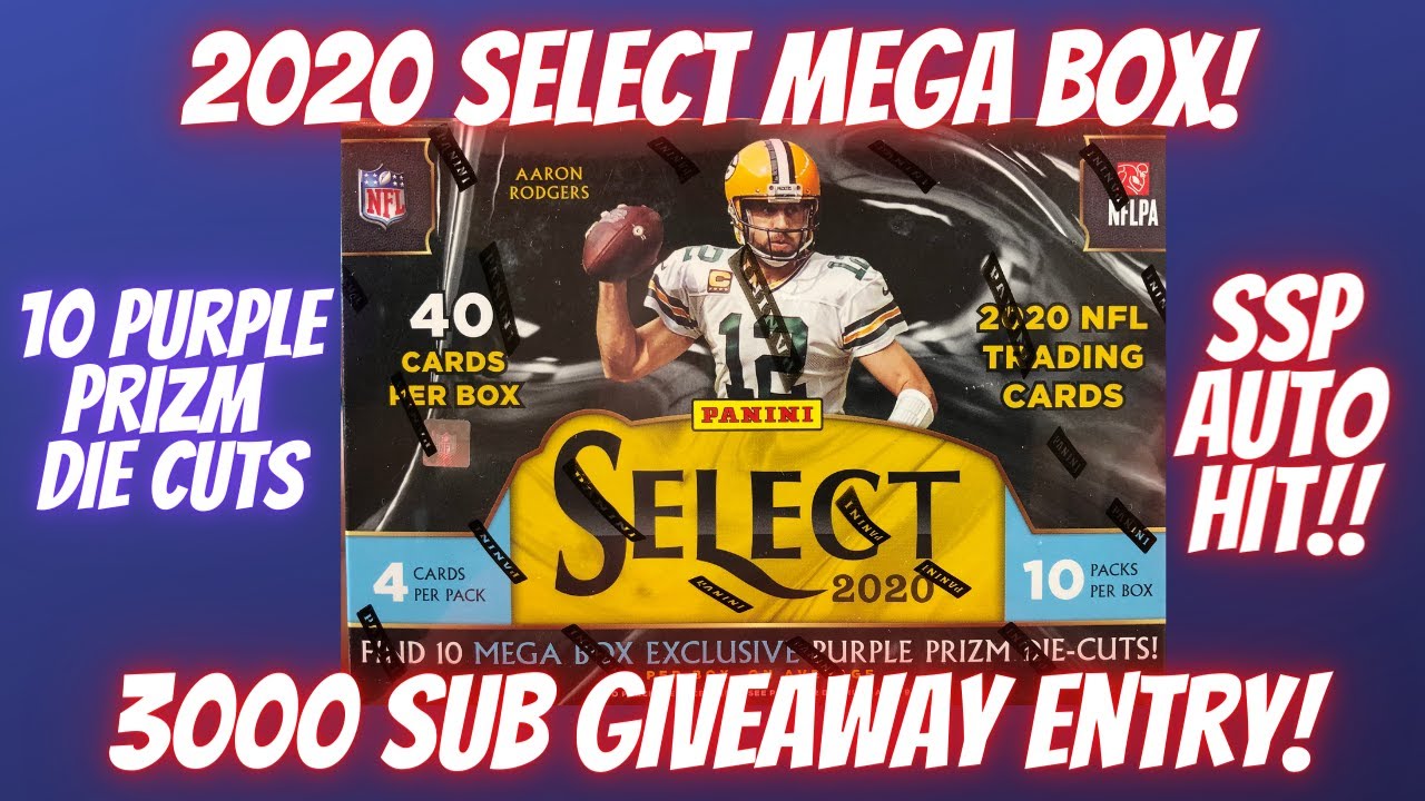 2020 Select Football MEGA Box. Auto Hit! 3000 Sub Giveaway entry! Purple Prizm Die Cuts!