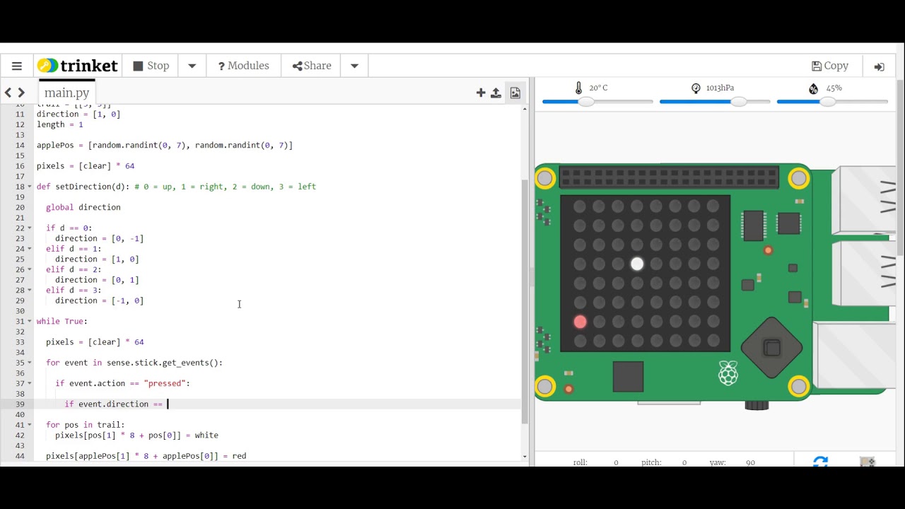 How to Program Snake on Raspberry Pi with the Sense HAT