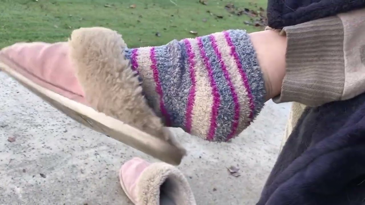 Fuzzy socks & slipper dangle
