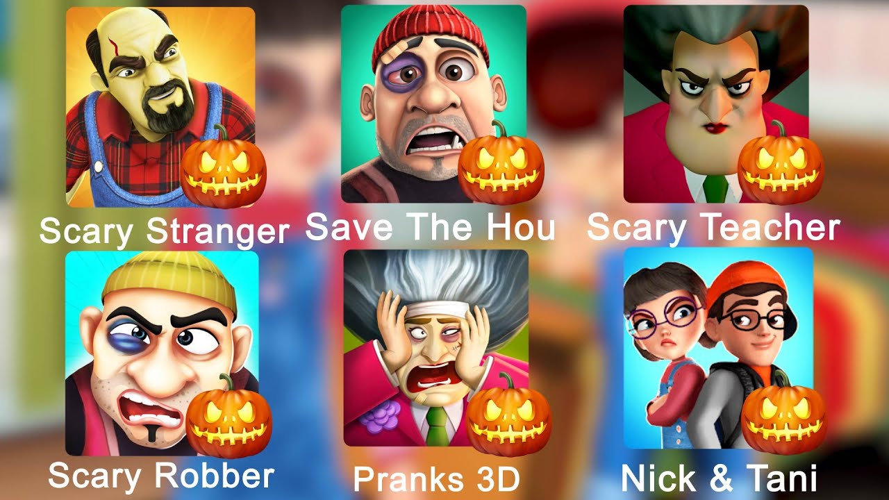 Z and K Games HALOWEEN 2022 Scary Teacher 3D, Scary Stranger 3D, Nick and Tani, Scary Robber, Save T