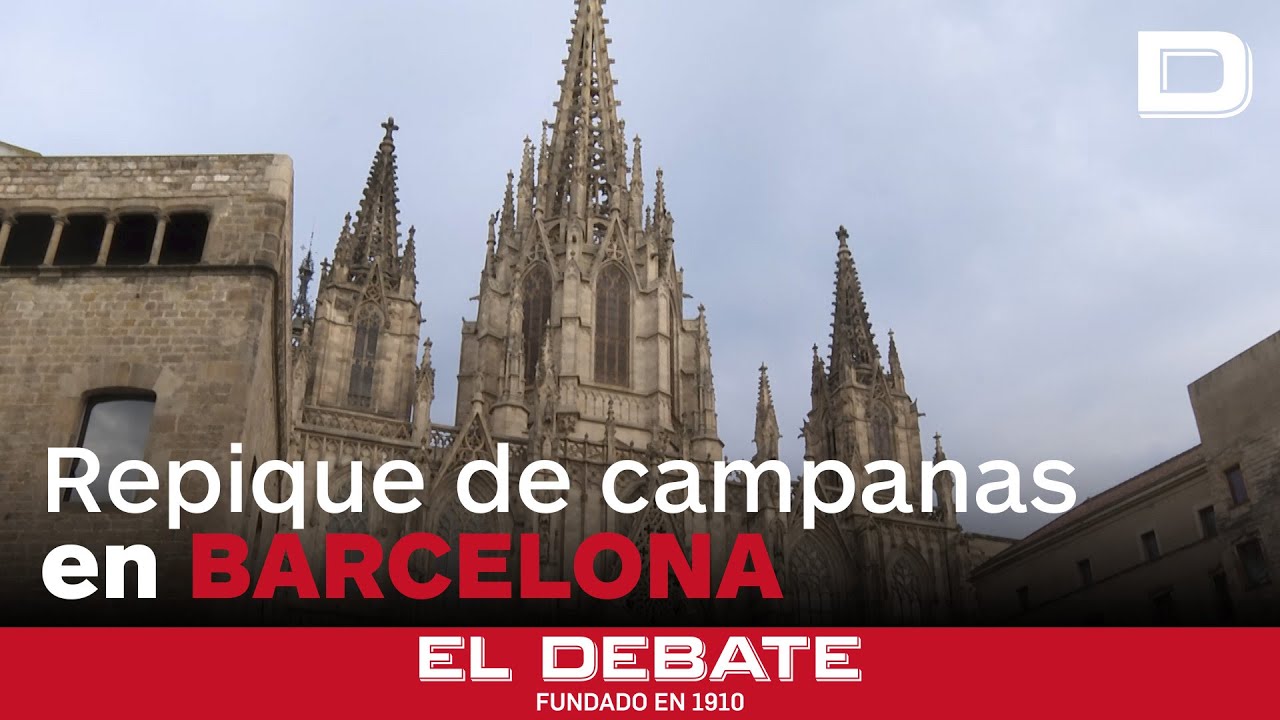 Repique de campanas en la Catedral de Barcelona para celebrar la elección del nuevo Papa