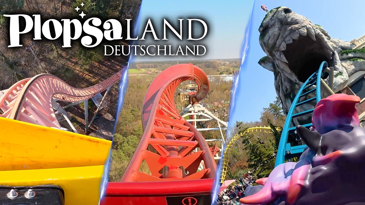 Все американские горки в парке развлечений Plopsaland Germany 2026 🇩🇪