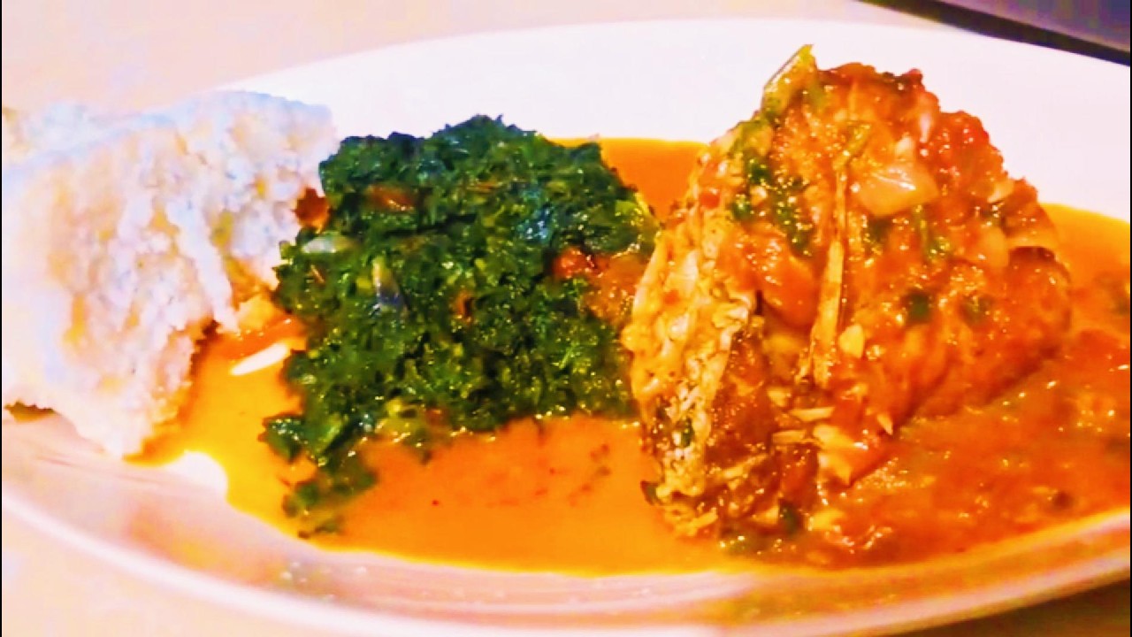 Traditional Kenyan Meal | Ugali, Pumpkin Leaves & Mbuta/Nile perch