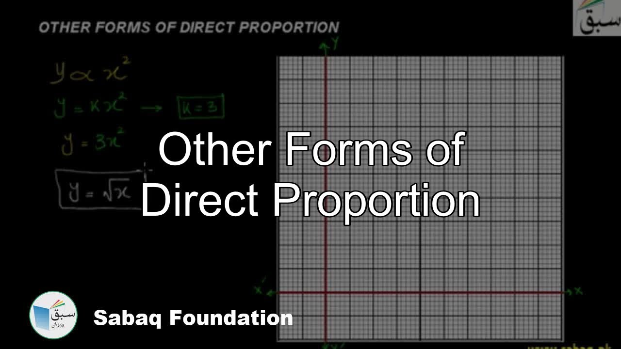 Other Forms of Direct Proportion, Math Lecture | Sabaq.pk
