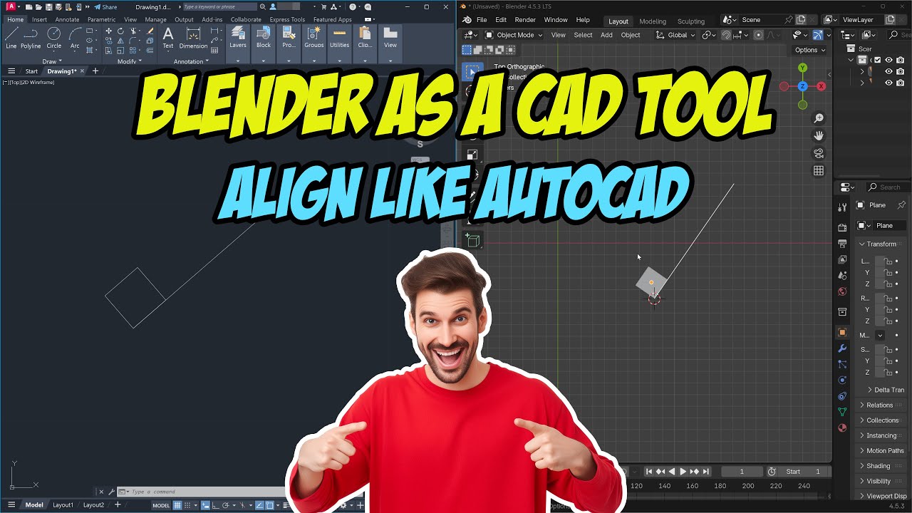 Blender как инструмент САПР: использование команды «Выровнять» из AutoCAD