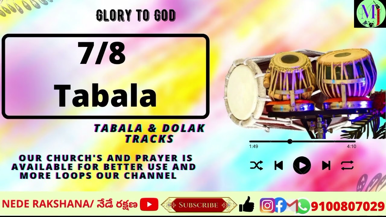 | 7/8 Tabala Track |New Loop| Dolak&Tabala Tracks|#subscribe #loops #tabala