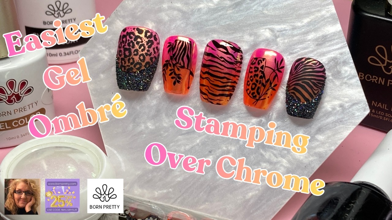 Урок по созданию омбре-маникюра с использованием геля 💅 Дизайн с хромированными элементами и аним...