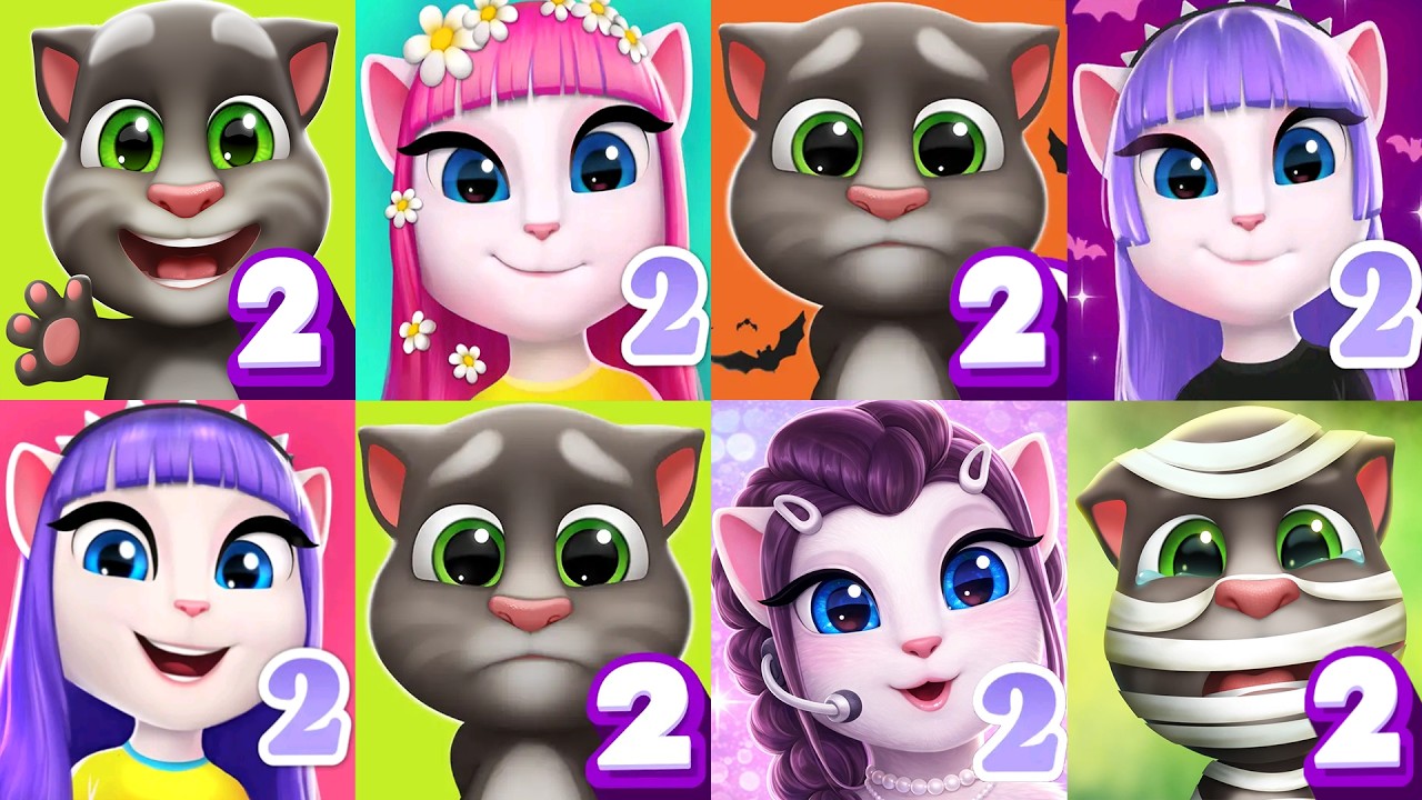 My Talking Tom2 vs My Talking Angela2 multiple Gameplay 2026 vd18