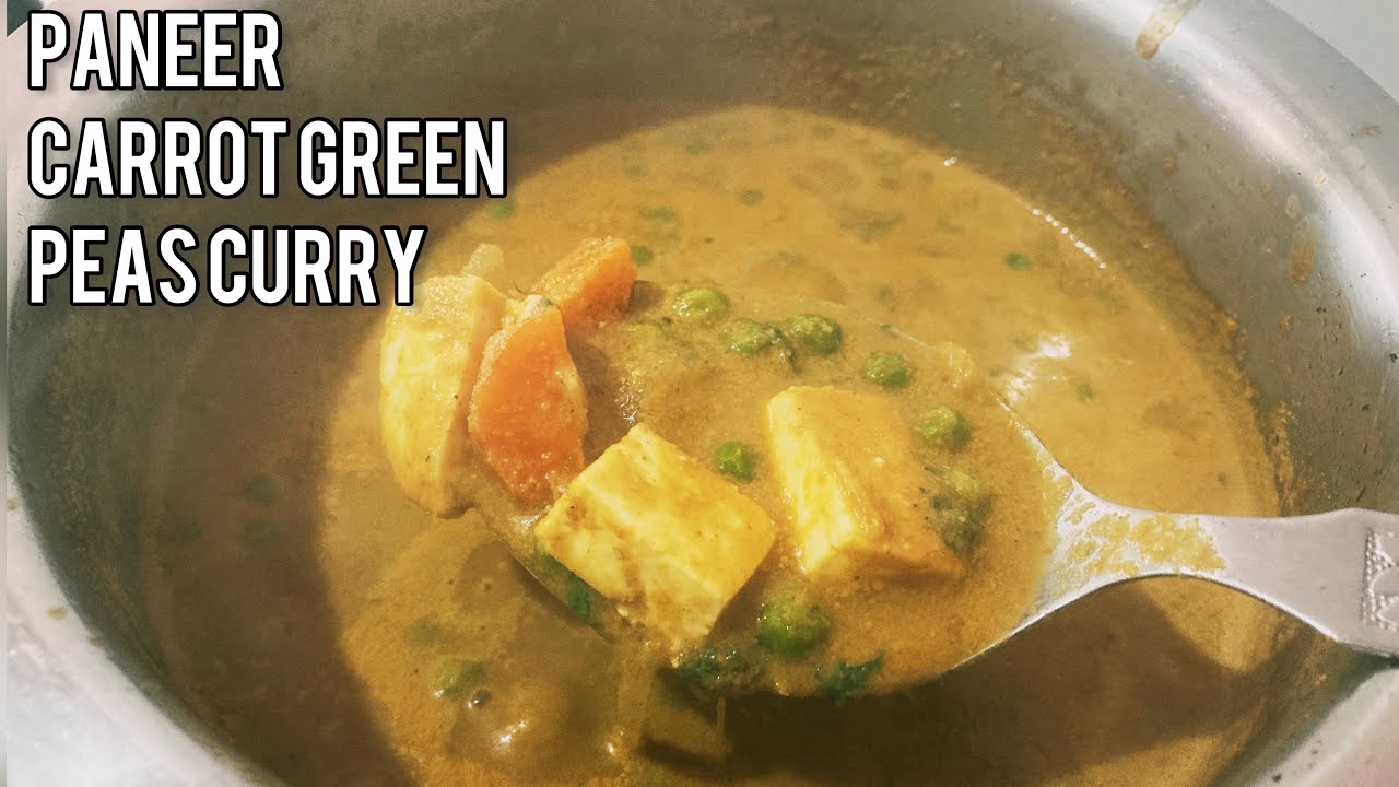 Paneer Carrot green peas Curry | Paneer Vegetable Curry coconut base