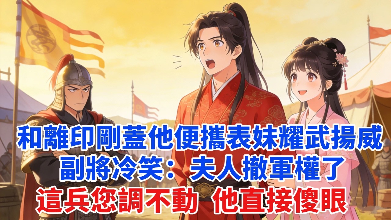 和離印剛蓋，他便攜表妹軍營耀武揚威，副將冷笑：「夫人撤軍權了，這兵您調不動」 他直接傻眼#穿越#爽文#古言#完结#大女主#情感 #原创