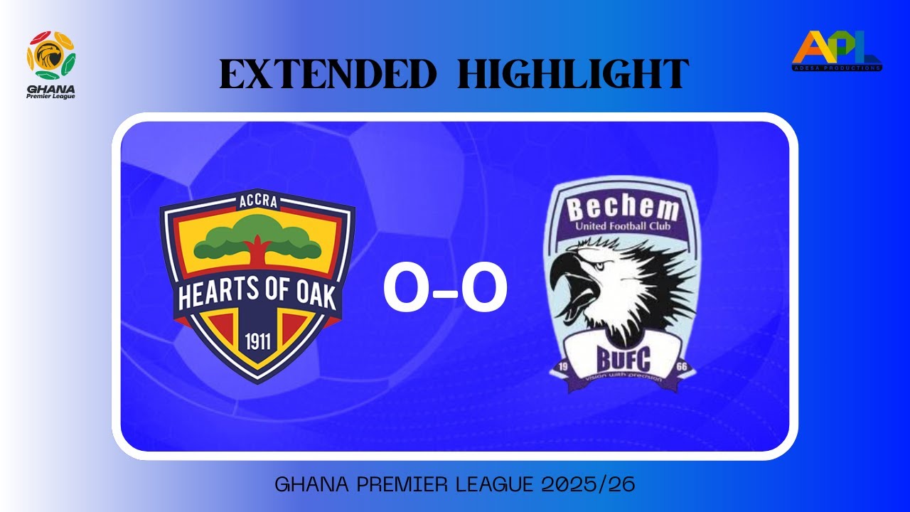 Hearts of Oak (0–0) Bechem United | GPL Match Highlights