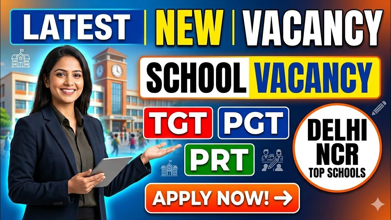 Delhi NCR Top School Vacancies | Latest Recruitment for TGT, PGT, PRT | Teaching Jobs 2026