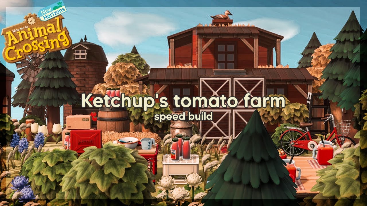 Ketchup's tomato farm 🍅 Animal Crossing Farmcore island // Speed Build