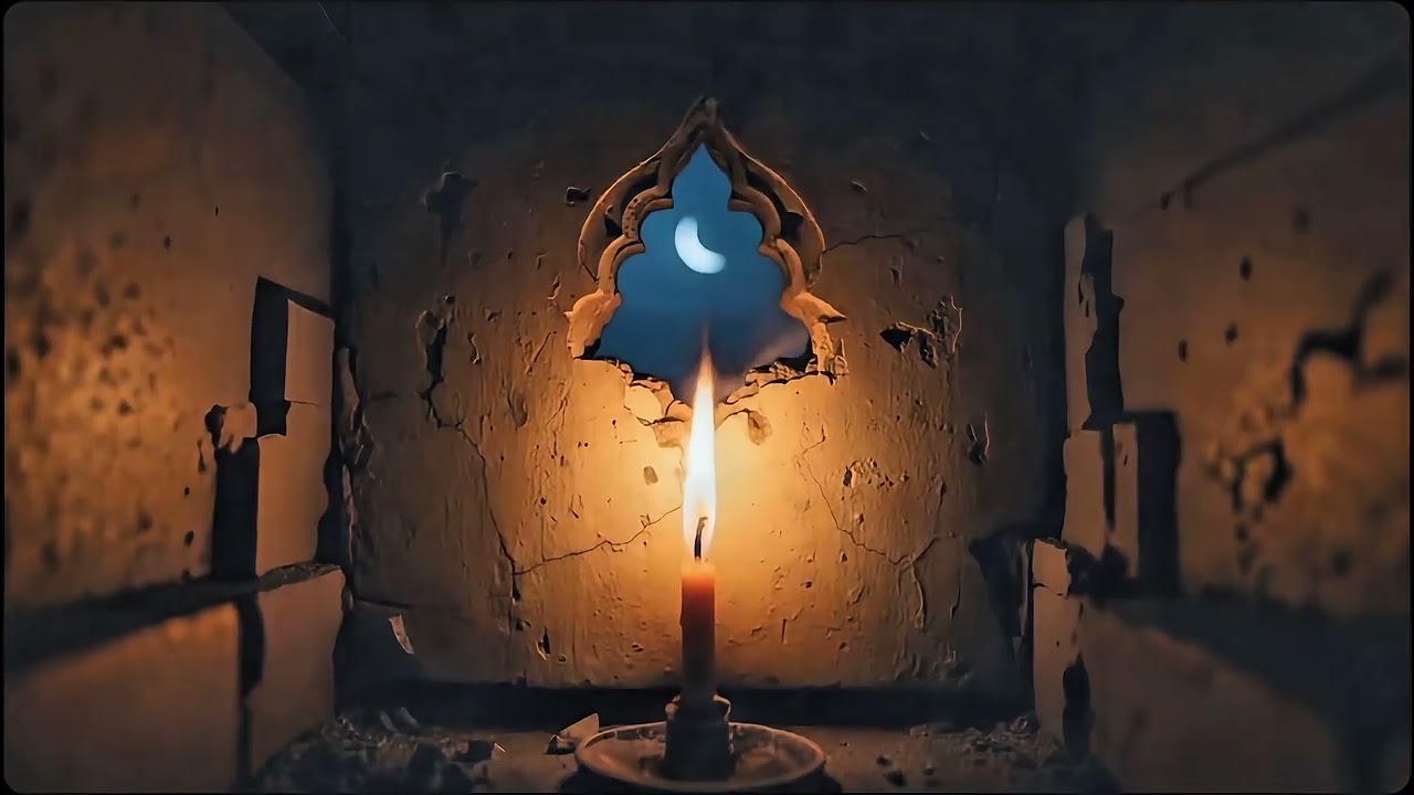 ساعة من الأجواء الرمضانية الهادئة | ضوء الشموع وليلة مقمرة (تكرار لمدة ساعة) | خلفية للتأمل والصلاة