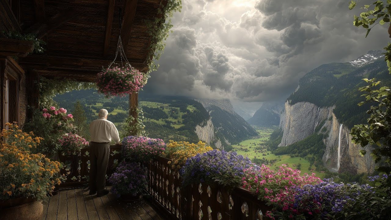 Peaceful Rainy Walk in Heavenly Valley, Switzerland