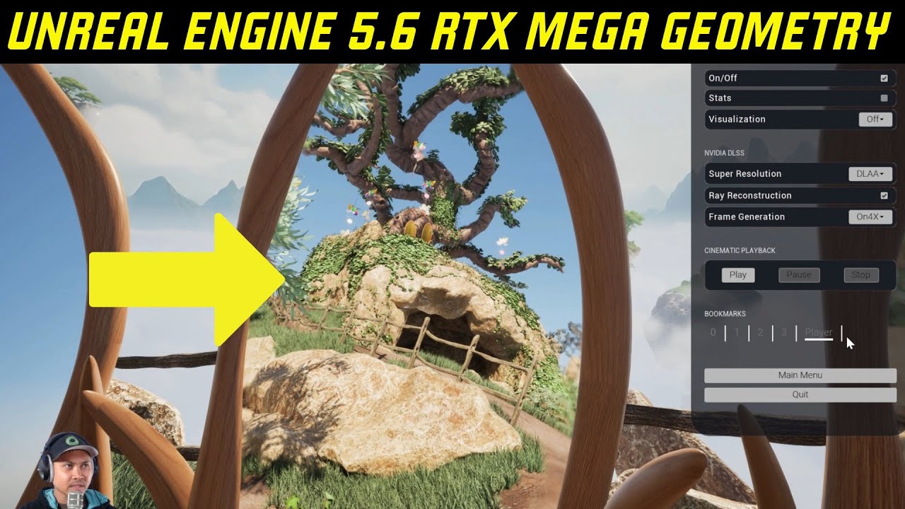 Демонстрация бонсай Mega Geometry в Unreal Engine 5.6 RTX
