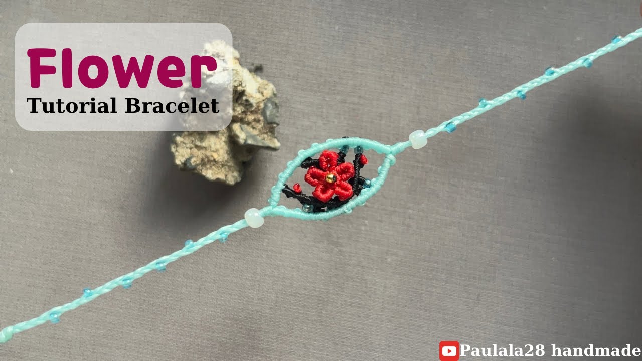 Handmade pretty flower bracelet • Vòng tay pulsera de hilo ブレスレット手镯 팔찌  Macrame tutorial DIY
