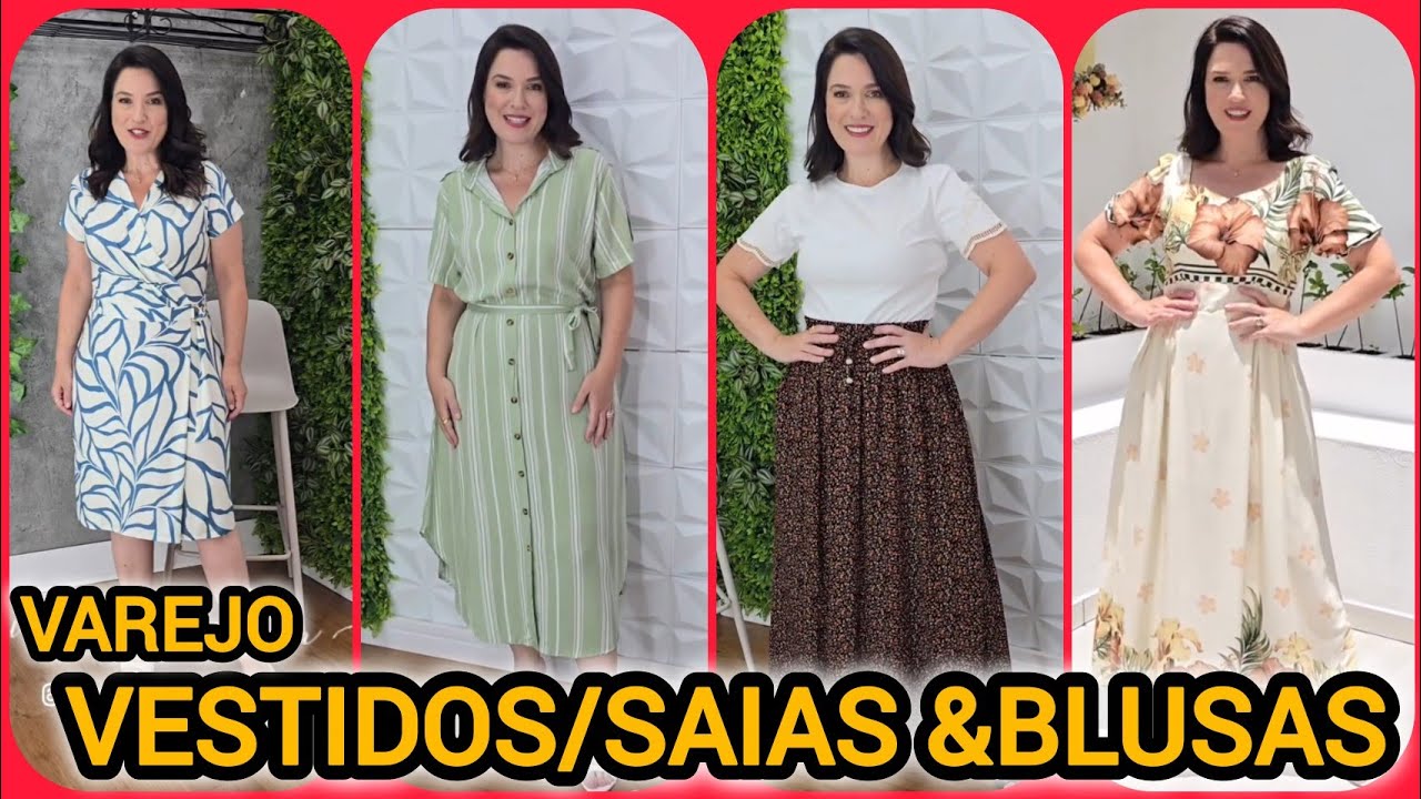 VESTIDOS/SAIAS & BLUSAS 🇧🇷 PROVADOR FASHION COM RENATA CASTANHEIRA 🌹✅#vestidos #moda #modamodesta 