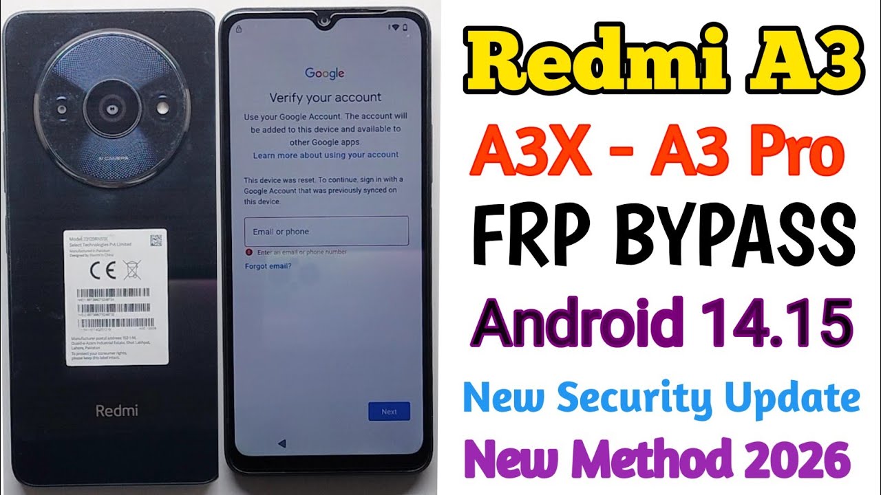 Redmi A3.A3X FRP BYPASS Without PC | Android 14.15 / How to Bypass FRP on Redmi A3 , New Method 2026